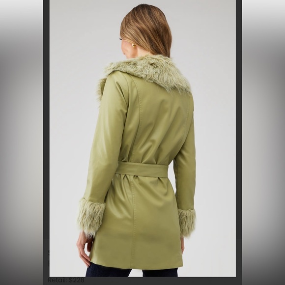NWT Show Me Your Mumu Penny Lane Faux Leather Wrap Jacket Sage Green - Small - Picture 8 of 10
